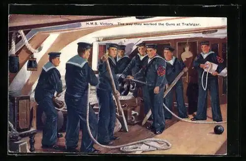AK Kriegsschiff H.M.S. Victory, The way they worked the Guns at Trafalgar