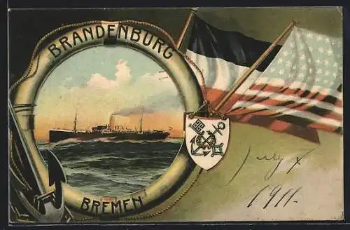 AK Passagierschiff bei Wellengang