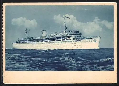 AK KdF-Passagierschiff Wilhelm Gustloff auf hoher See, Wellengang