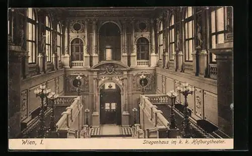 AK Wien, Stiegenhaus im k. k. Hofburgtheater