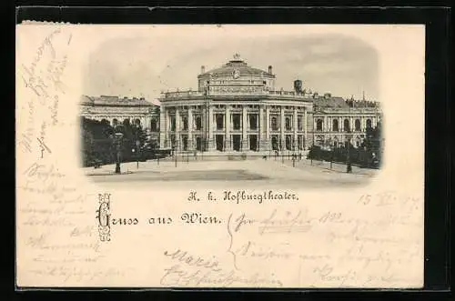 AK Wien, K. K. Hofburgtheater, Frontalansicht