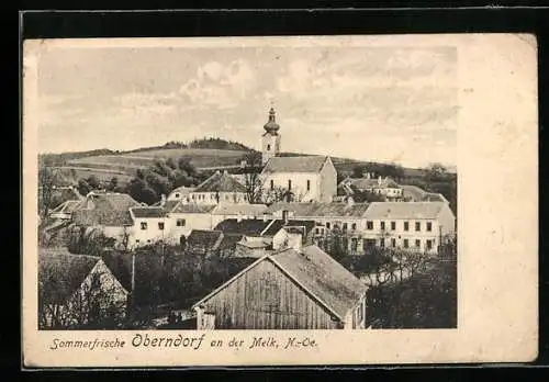 AK Oberndorf an der Melk, Ortsansicht mit Kirche