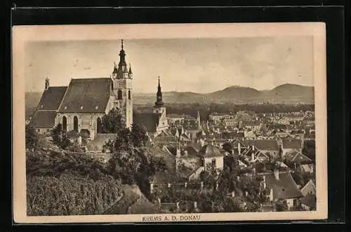 AK Krems a. d. Donau, Ortsansicht mit Kirche