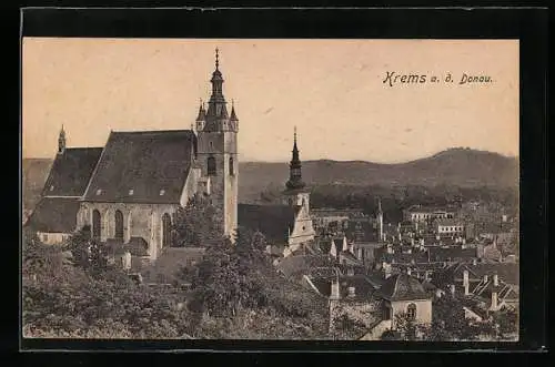 AK Krems /Donau, Teilansicht mit Kirche