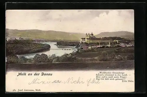AK Melk an der Donau, Fernsicht über die Landschaft