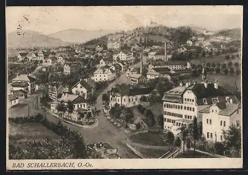 Künstler-AK Bad Schallerbach /O.-Oe., Ortsansicht aus der Vogelschau