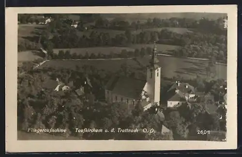AK Taufkirchen a. d. Trattnach, Fliegeraufnahme mit Kirche