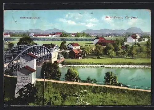 AK Stadl-Paura /Ob.-Oest., Staats-Hengstendepot, Brücke