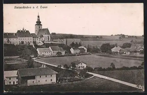 AK Steinerkirchen a. d. Traun, Ortsansicht aus der Vogelschau