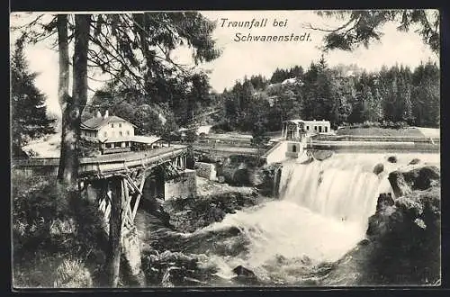 AK Schwanenstadt, Partie am Traunfall