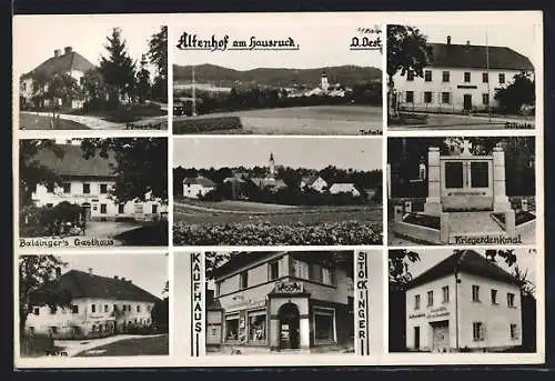 AK Altenhof am Hausruck, Pfarrhof, Baldingers Gasthaus, Kaufhaus Stockinger