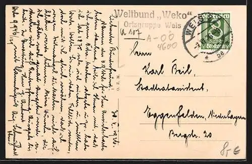 AK Wels, Stadtplatz mit Geschäften