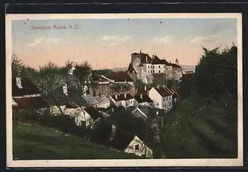 AK Oberndorf-Raabs /N.-Ö., Ortsansicht von einer Anhöhe aus