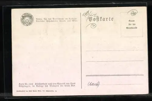 Künstler-AK Hans Götzinger: Aus alter Zeit, Strasse in einer Stadt