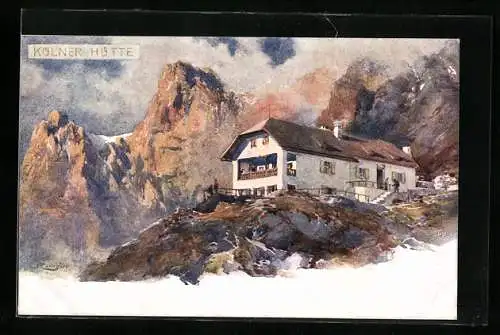 Künstler-AK Edward Theodore Compton: Kölner Hütte auf dem Rosengarten