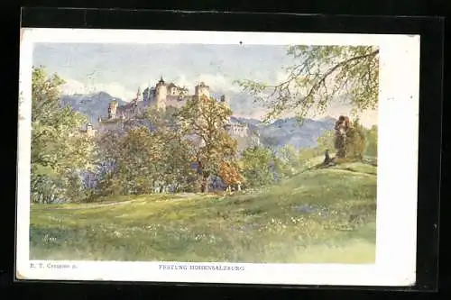 Künstler-AK Edward Theodore Compton: Hohensalzburg