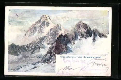 Künstler-Lithographie Edward Theodore Compton: Grossglockner und Hohenwartkopf