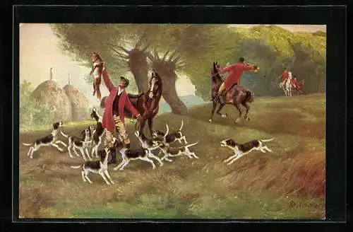 AK Der Fuchs ist tot, Jagdszene