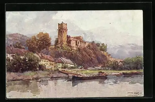 Künstler-AK Fritz Lach: Weitenegg a. D., Nibelungenweg