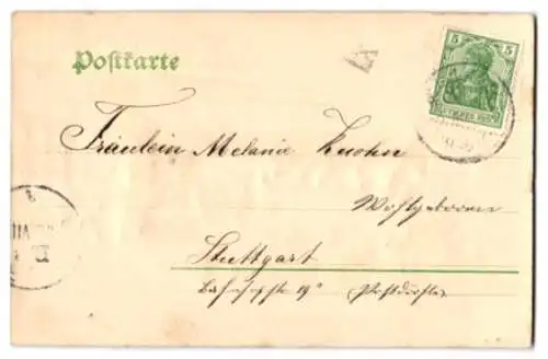 Relief-AK Ulm / Donau, Donauseite mit Spitalkirche