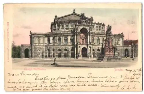 Relief-AK Dresden, Das Königliche Hoftheater