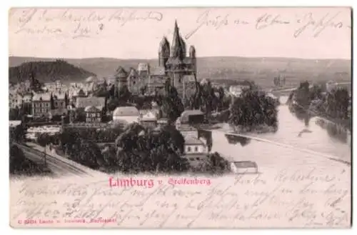 Relief-AK Limburg / Lahn, Ortsansicht vom Greifenberg