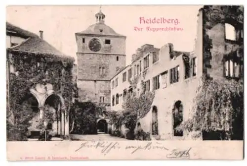 Relief-AK Heidelberg, Partie am Rupprechtsbau