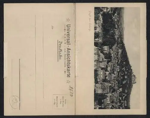 Klapp-AK Coburg, Regierungsgebäude, Hoftheater, Schloss Callenberg, etc.