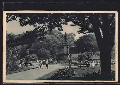 AK Troppau, Freiheitspark mit Schillerdenkmal