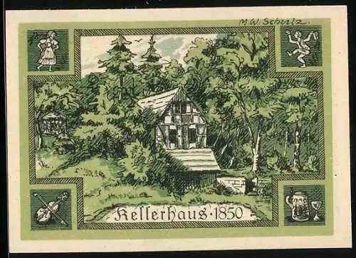 Notgeld Rehmen 1921, 50 Pfennig, Kellerhaus