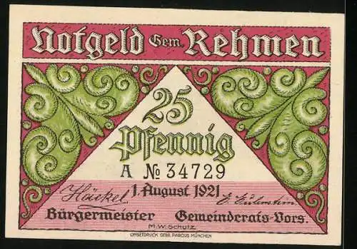 Notgeld Rehmen 1921, 25 Pfennig, Venusberg des Orlagaues