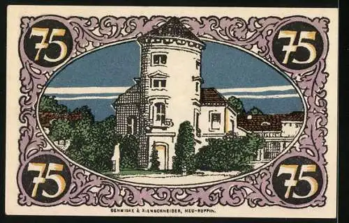 Notgeld Rheinsberg /Mark, 75 Pfennig, Turm