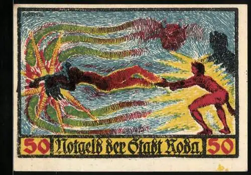 Notgeld Roda 1921, 50 Pfennig, Fausts Ende