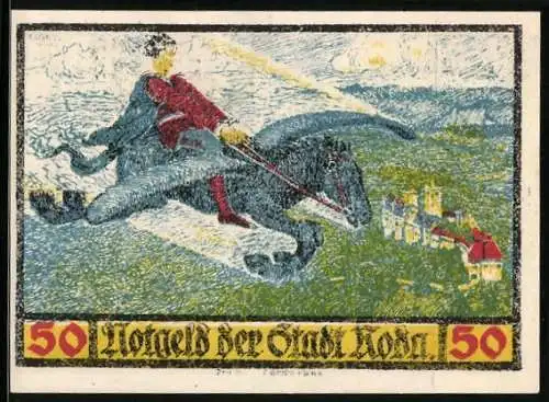 Notgeld Roda 1921, 50 Pfennig, Wappen, Fausts Reise