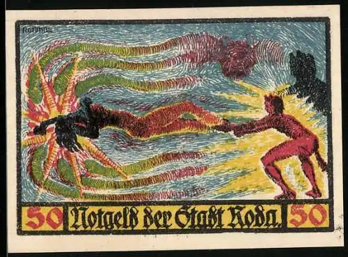 Notgeld Roda 1921, 50 Pfennig, Fausts Ende