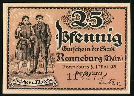 Notgeld Ronneburg /Thür. 1921, 25 Pfennig, Schloss