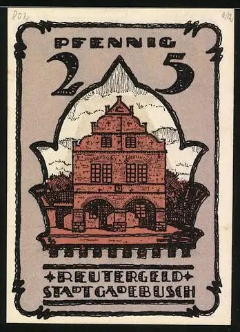 Notgeld Gadebusch 1921, 25 Pfennig, Fassade im Ort