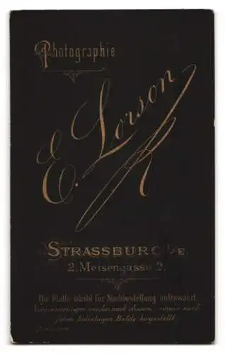 Fotografie E. Lorson, Strassburg, Meisengasse 2, Bürgerlicher im Anzug