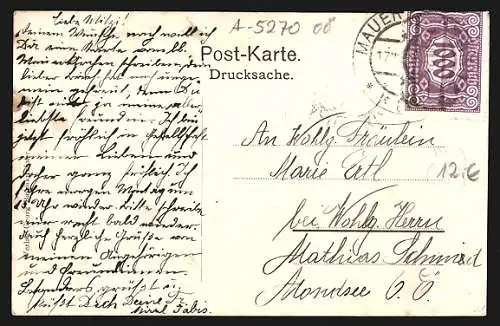 AK Mauerkirchen /Ob.-Öst., Strassenpartie im Ortskern