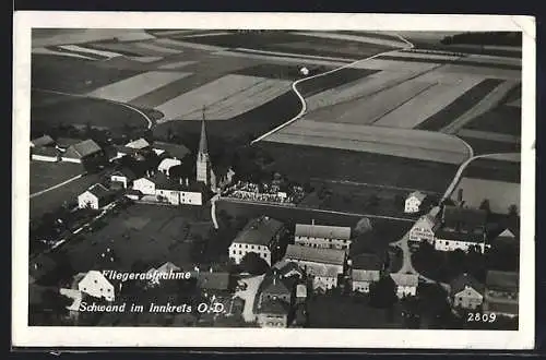 AK Schwand i. Innkreis, Blick aus der Vogelschau auf den Ort