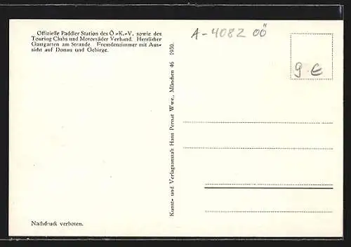 AK Aschach a. Donau, Uferpartie mit Gasthof Schwarzer Adler