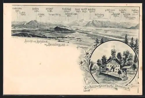 AK Nussdorf am Haunsberg, Haunsberg, Gasthaus zur Kaiserbuche, Panorama