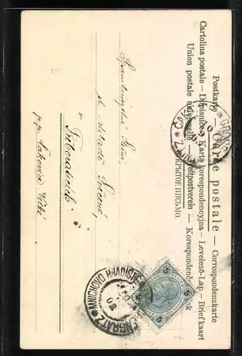 AK Junge Frau mit einem Vogelkäfig im Jugendstil