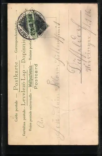 AK Junge Frau im Kleid mit Rosen, Jugendstil