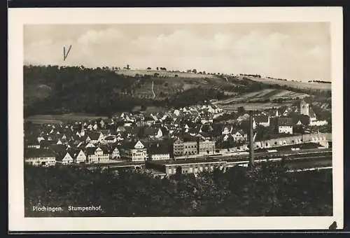 AK Plochingen, Blick auf Restaurant Stumpenhof, Bes. Jul. Vatter