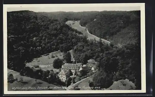 AK Wyhlen am Rhein, Pension zur Himmelspforte vom Flugzeug aus