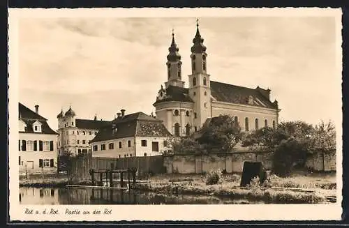 AK Rot a. d. Rot, Partie an der Kirche