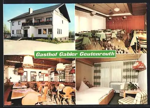 AK Weismain-Geutenreuth, Gasthof-Pension Gabler mit Innenansichten