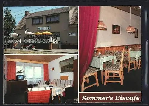 AK Brieskow-Finkenheerd, Sommer`s Eiscafé, mit Innenansichten