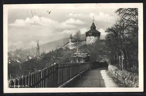 AK Esslingen a. N., Blick auf Kirche und Burg
